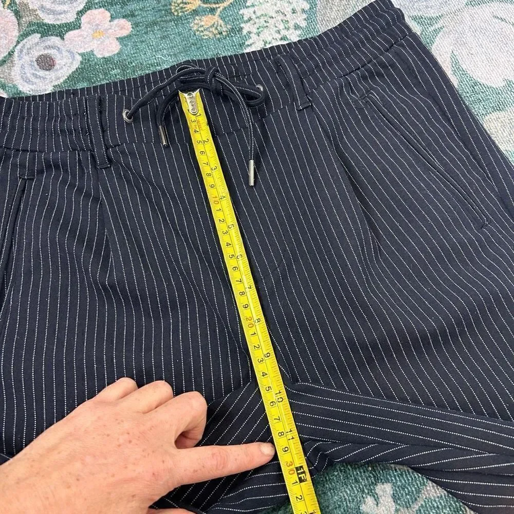 Jack & Jones Pants men’s Size 30 Navy Blue White Tapered Vega Pinstripe Trouser